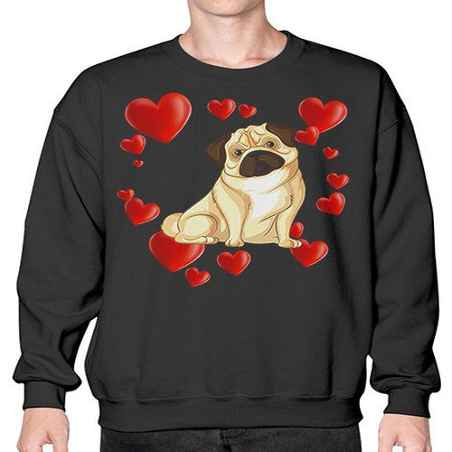 funny cute pug dog shirt 143# - dogs- Sweatshirt - Crew