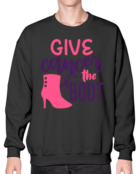give cancer the boot Style 11# - breast cancer- Sweatshirt - Crew