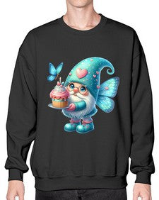 gnome with butterfly 20# - gnome- Sweatshirt - Crew