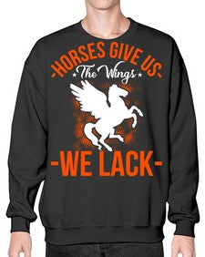 horses give us the wings we lack Style 4# - horse- Sweatshirt - Crew