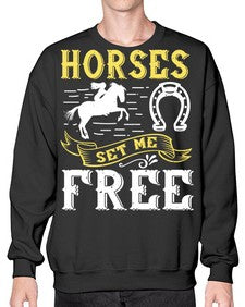 horses set me free Style 39# - horse- Sweatshirt - Crew