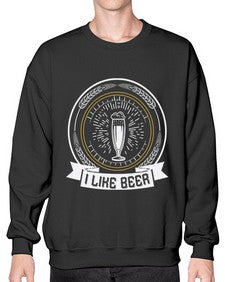 i like beer 1121# - beer- Sweatshirt - Crew