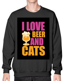 i love beer and cats 1137# - beer- Sweatshirt - Crew
