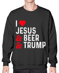 i love jesus beer and trump 1140# - beer- Sweatshirt - Crew
