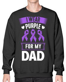 i wear purple for dad 170# - alzheimers- Sweatshirt - Crew
