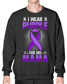 i wear purple for mama 173# - alzheimers- Sweatshirt - Crew