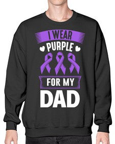 i wear purple for my 186# - alzheimers- Sweatshirt - Crew