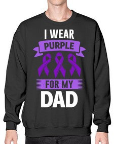 i wear purple for my 187# - alzheimers- Sweatshirt - Crew