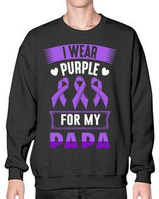 i wear purple for papa 174# - alzheimers- Sweatshirt - Crew