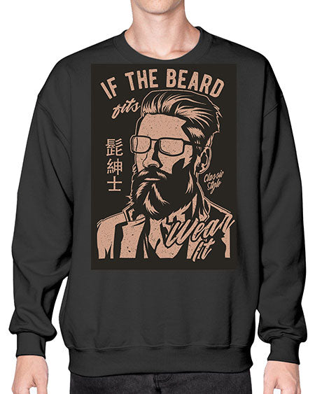 if the beard fits wear it cs 151# - bears - animals- Sweatshirt - Crew