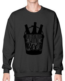 life is better with beer 1312# - beer- Sweatshirt - Crew