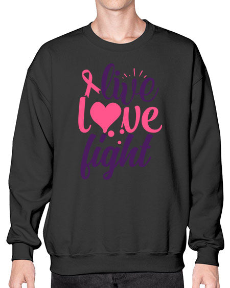 live love fight Style 8# - breast cancer- Sweatshirt - Crew
