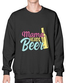 mama heads a beer 324# - beer- Sweatshirt - Crew