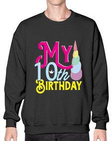 my 10th birthday 251# - unicorn- Sweatshirt - Crew