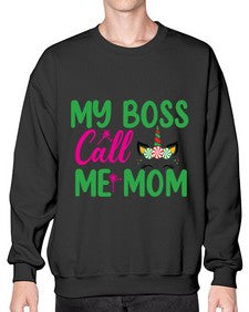 my boss call me mom 311# - unicorn- Sweatshirt - Crew