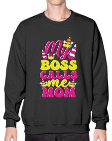 my boss calls me mom 312# - unicorn- Sweatshirt - Crew