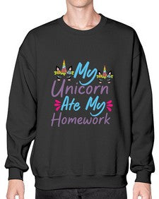 my unicorn ate my homework 318# - unicorn- Sweatshirt - Crew