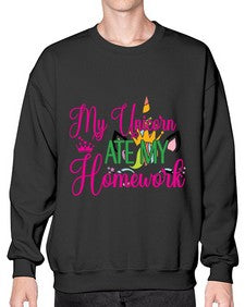 my unicorn ate my homework 319# - unicorn- Sweatshirt - Crew