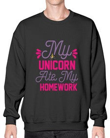 my unicorn ate my homework 324# - unicorn- Sweatshirt - Crew
