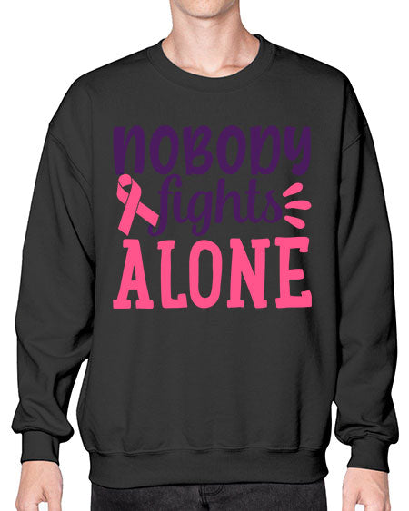 nobody fights alone Style 6# - breast cancer- Sweatshirt - Crew