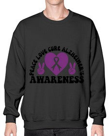 peace love cure alzheimer s awareness 206# - alzheimers- Sweatshirt - Crew