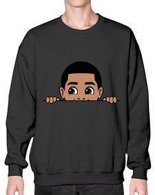 peekaboo boy 17# - black boys or men- Sweatshirt - Crew
