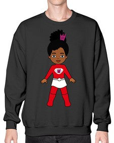super kids girl 5# - black girls or women- Sweatshirt - Crew