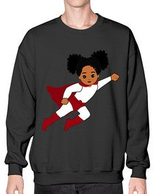 super kids girl 6# - black girls or women- Sweatshirt - Crew