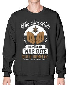 the chocolate mustache was cute but it didnt go with his blonde head 415# - chocolate- Sweatshirt - Crew