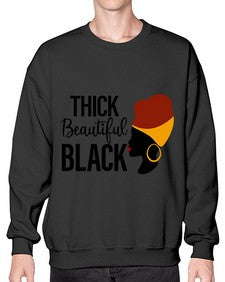 thick beautiful black Style 4# - black girls or women- Sweatshirt - Crew