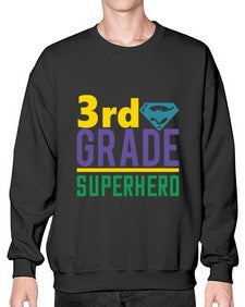 third Grade Superhero 976# - third grade- Sweatshirt - Crew
