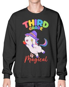 third Grade is Magical Unicorn 962# - third grade- Sweatshirt - Crew