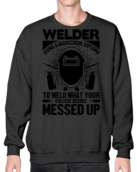 welder using 1619# - welder- Sweatshirt - Crew