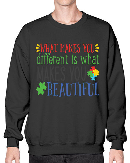 what makes you different is what makes you beautiful Style 3# - autism- Sweatshirt - Crew