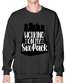 working on my six pack 1789# - beer- Sweatshirt - Crew