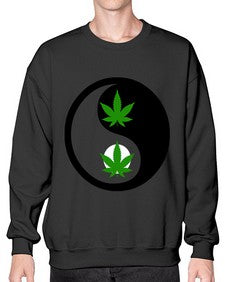 yin and yang weed 1264# - marijuana- Sweatshirt - Crew
