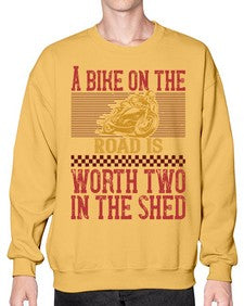 A bike on the worth two in the shet 1# - motorcycle- Sweatshirt - Crew