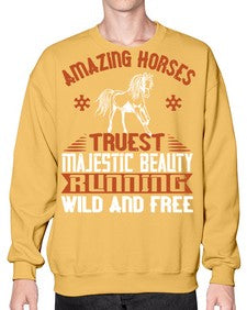 Amazing horses Truest Majestic Beauty Running wild and free Style 23# - horse- Sweatshirt - Crew