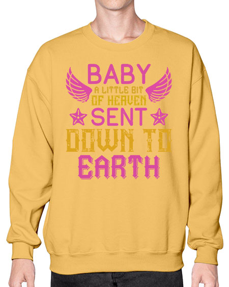 Baby A little bit of heaven sent down to earth Style 273# - baby- Sweatshirt - Crew