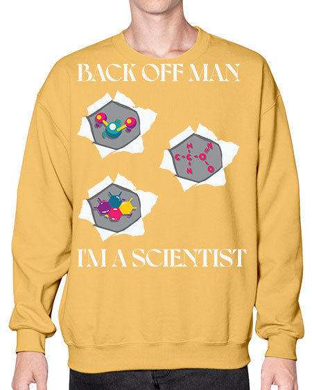 BackOffManImAScientistSkinite Scientist Skinite 289# - general science- Sweatshirt - Crew