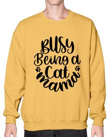 Busy Being A Cat Mama Style 80# - cats- Sweatshirt - Crew
