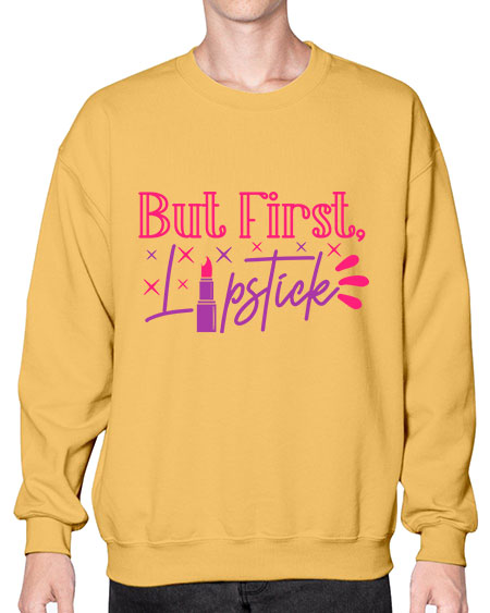 But First Lipstick Style 244# -makeup Sweatshirt - Crew