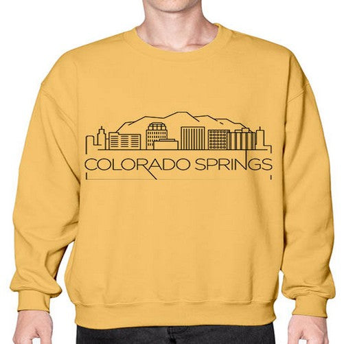 Colorado Springs Minimal Skyline 601# - cities- Sweatshirt - Crew