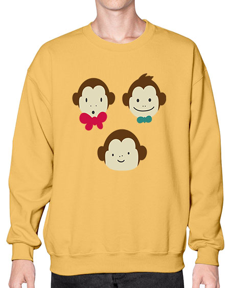 Cute_little_monkeys_5425 - monkey- Sweatshirt - Crew