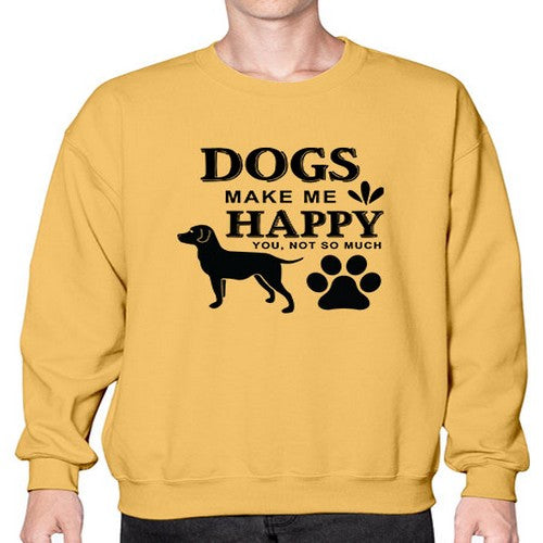 Dogs Make Me Happy Style 44# - dogs- Sweatshirt - Crew
