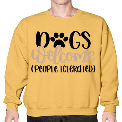 Dogs Welcome Style 21# - dogs- Sweatshirt - Crew