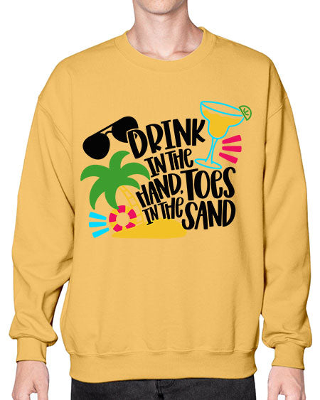 Drink In The Hand Toes In The Sand Style 48# - summer- Sweatshirt - Crew