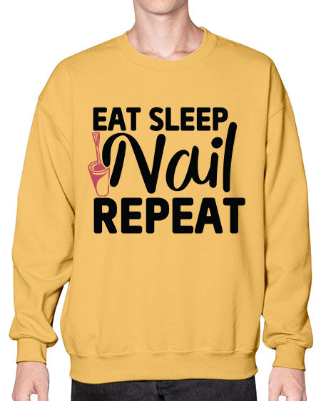 Eat Sleep Nail Repeat 736# - nail tech- Sweatshirt - Crew