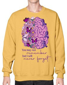 Floral Brain I Will Never Forget 146# - alzheimers- Sweatshirt - Crew