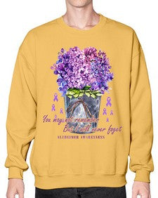 Flower Remember AlzheimerS Awareness 148# - alzheimers- Sweatshirt - Crew